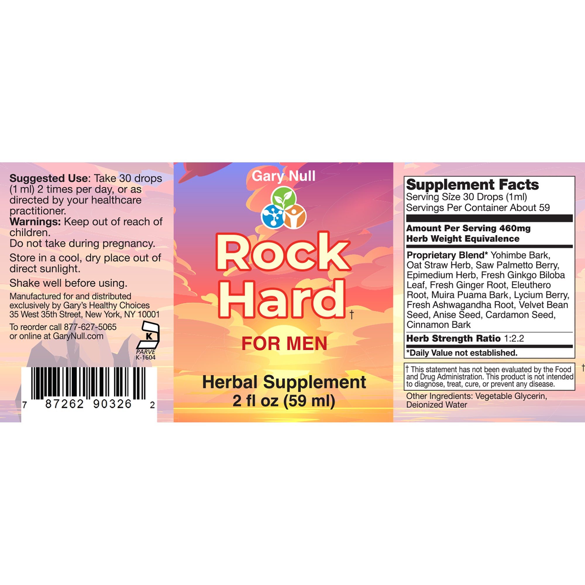 Rock Hard For Men Herbal Supplement, 2 fl oz
