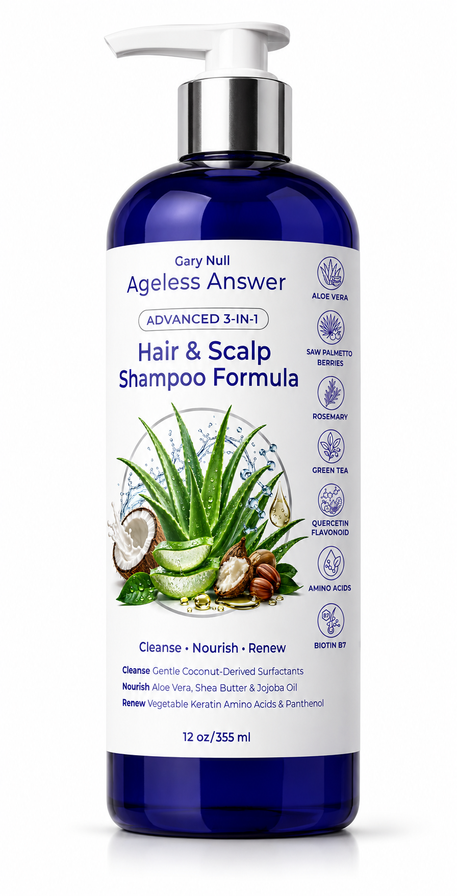 Gary Null Ageless Answer Hair & Scalp Shampoo Formula, 12 oz / 355 ml