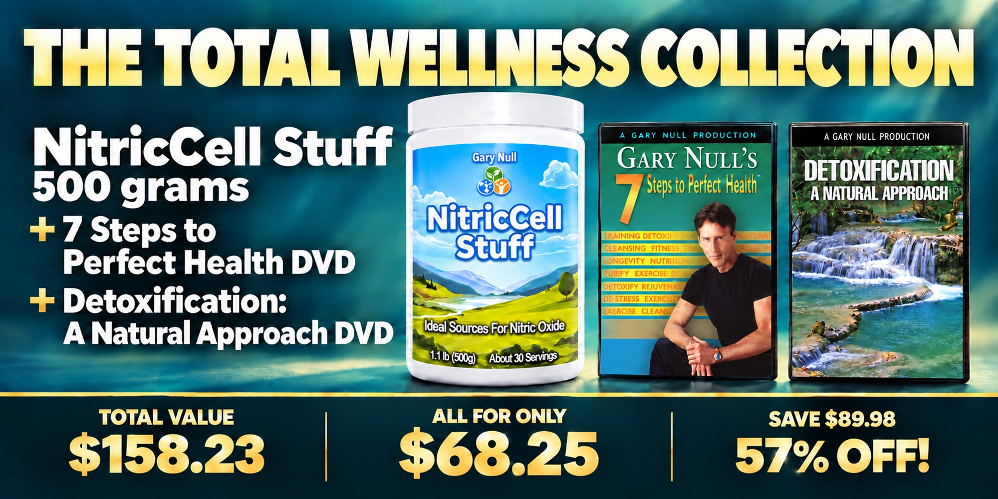 NitricCell Detox and Rejuvenate Special: NitricCell Stuff, 500 grams with 2 FREE DVDs