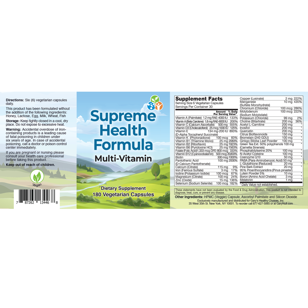 Supreme Health | Supreme Health Formula | Gary's Vitamin Closet